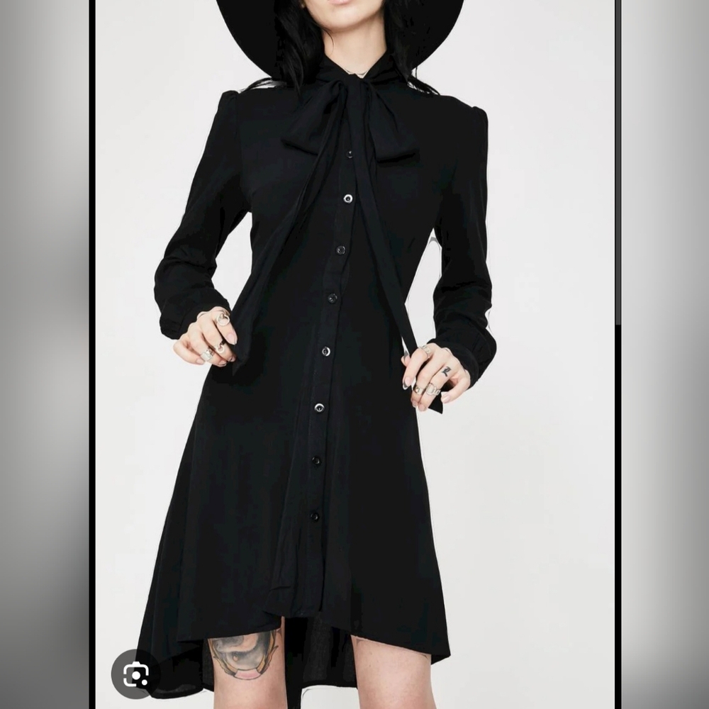 Killstar Deaths Door Goth Black Shirt Dress